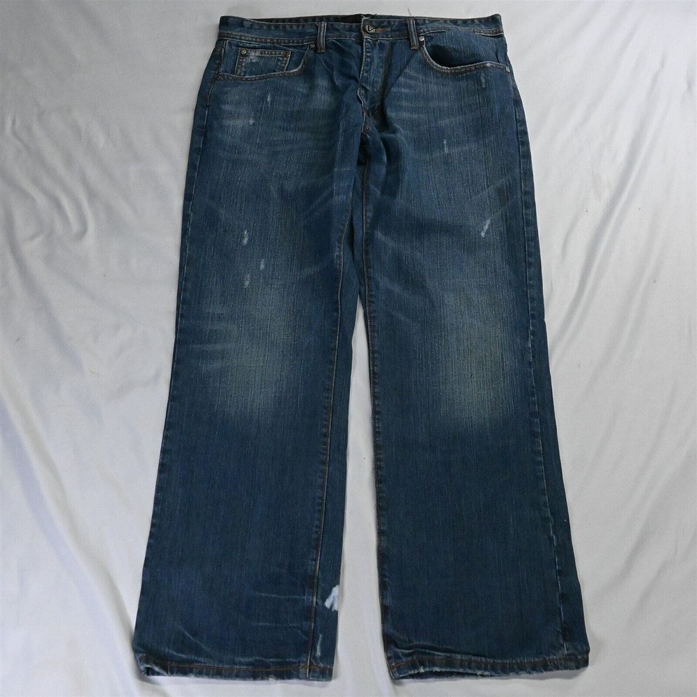 Vigoss‎ 36 x 32 Boot Cut Flap Pocket Medium Wash Distressed Denim Jeans